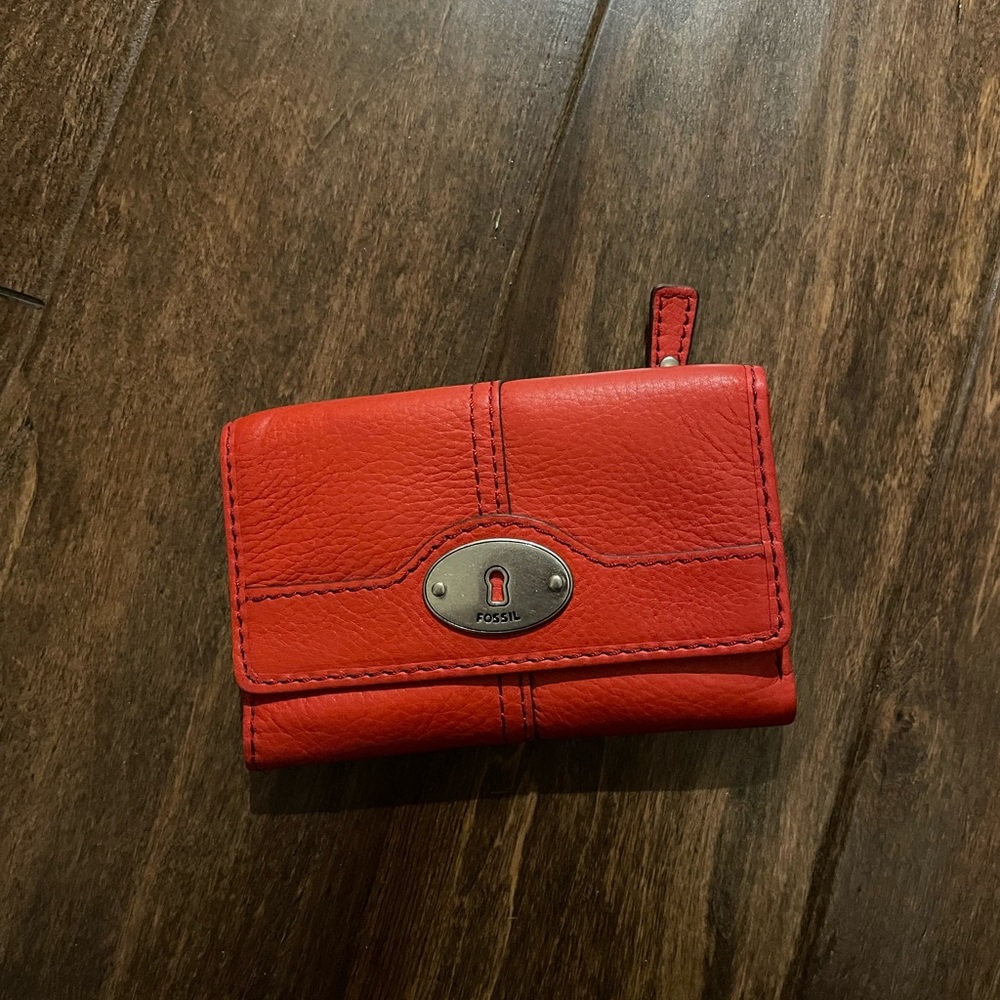 Red fossil wallet